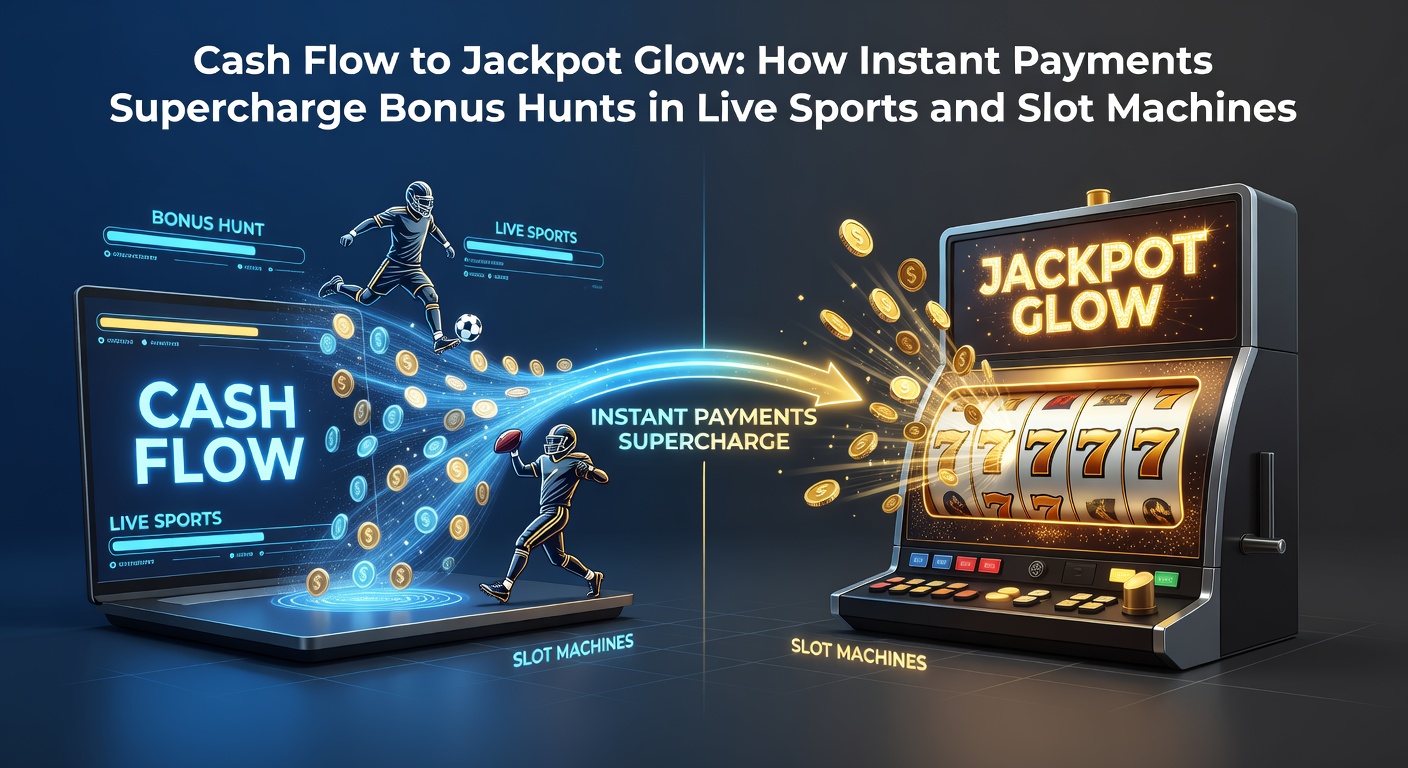 Grafiek die de snelheid van instant betalingen illustreert met pijlen van storting naar jackpotwinst in sport en slots