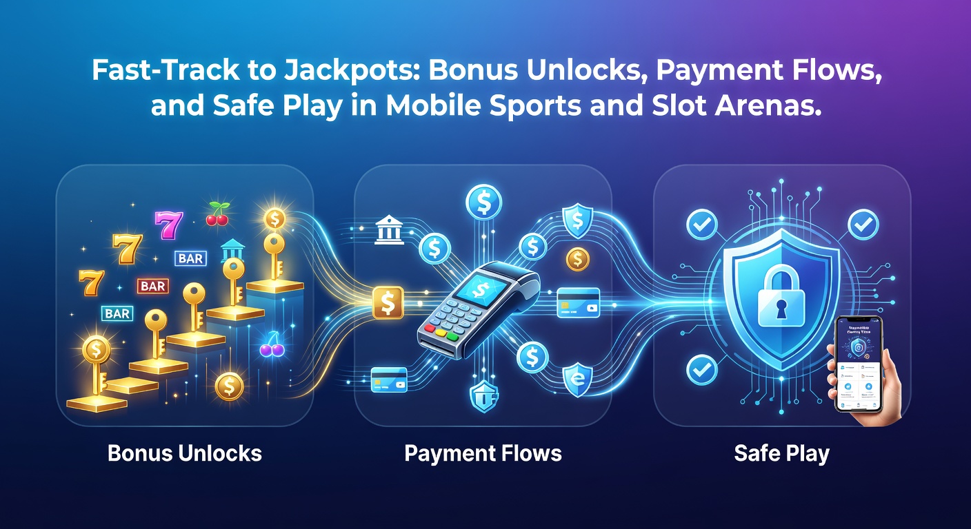 Grafiek met betaaliconen en slotreels, illustrerend snelle transacties en veilige gokflows in mobiele apps