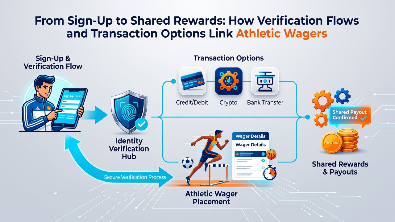 Diagram van transactieopties die sportwagers koppelen aan slot- en loterijjackpots