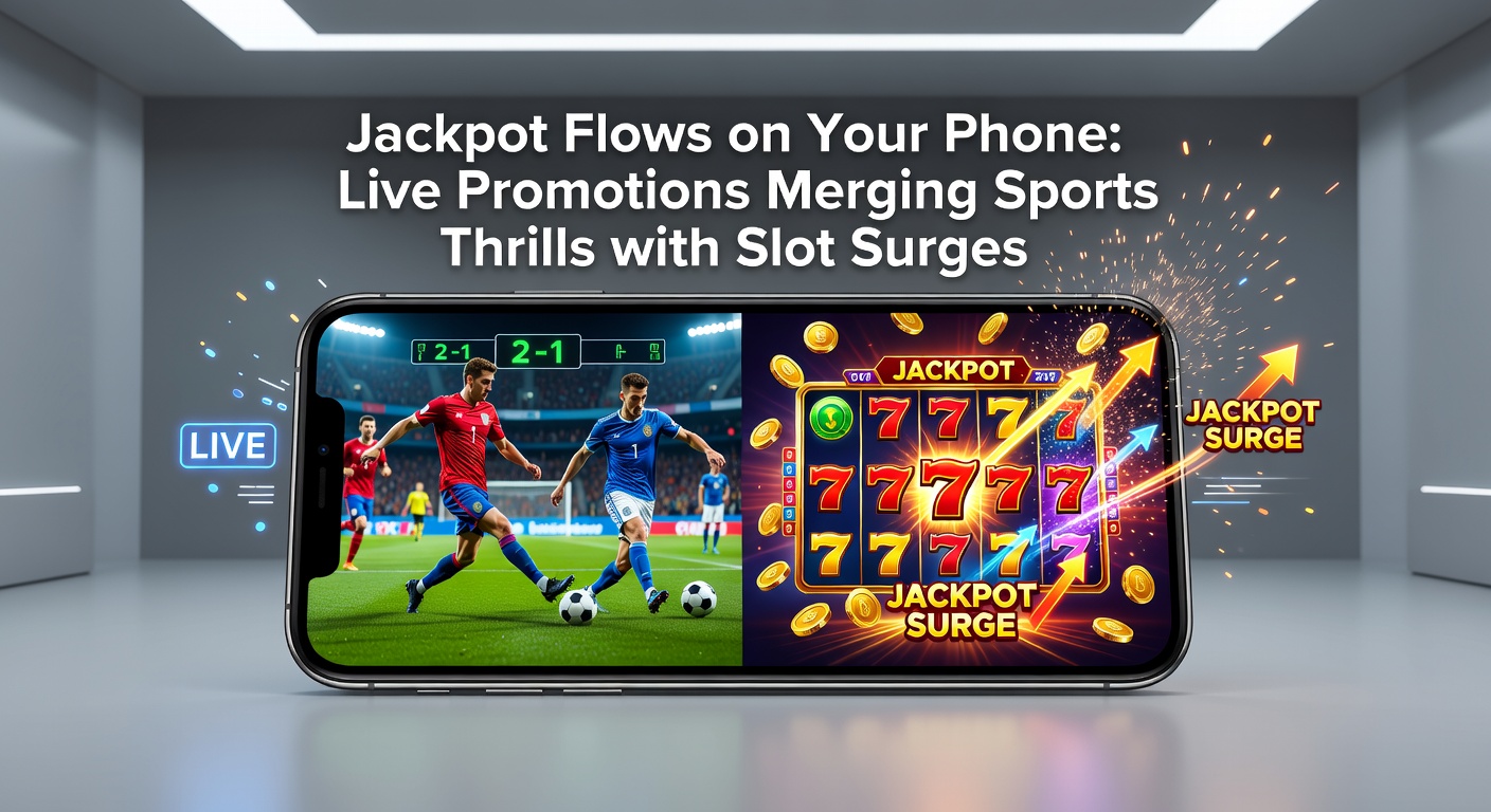 Dynamische grafiek op een smartphone met live sportscores naast een pulserende jackpotmeter tijdens een internationale match