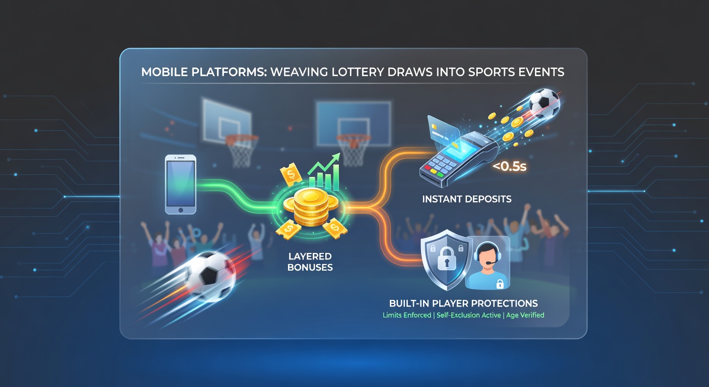 Mobiele app-interface die sportweddenschappen combineert met loterijopties en bonuslagen
